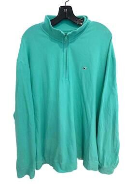 Vineyard Vines Men's Mint Green 1/4 Zip Pullover 100% Cotton Sweatshirt -XXL